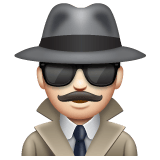 Whatsapp design of the detective: light skin tone emoji verson:2.23.2.72