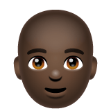 Whatsapp design of the man: dark skin tone bald emoji verson:2.23.2.72