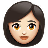 Whatsapp design of the woman: light skin tone emoji verson:2.23.2.72