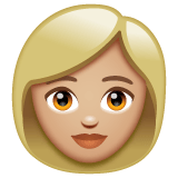 Whatsapp design of the woman: medium-light skin tone emoji verson:2.23.2.72