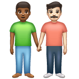Whatsapp design of the men holding hands: medium-dark skin tone light skin tone emoji verson:2.23.2.72