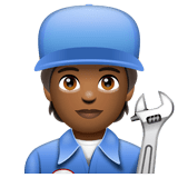 Whatsapp design of the mechanic: medium-dark skin tone emoji verson:2.23.2.72
