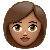 Whatsapp design of the woman: medium skin tone emoji verson:2.23.2.72