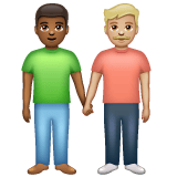 Whatsapp design of the men holding hands: medium-dark skin tone medium-light skin tone emoji verson:2.23.2.72