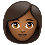 Whatsapp design of the woman: medium-dark skin tone emoji verson:2.23.2.72