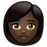 Whatsapp design of the woman: dark skin tone emoji verson:2.23.2.72
