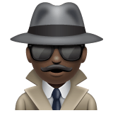 Whatsapp design of the detective: dark skin tone emoji verson:2.23.2.72