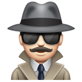 Whatsapp design of the man detective: light skin tone emoji verson:2.23.2.72