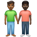 Whatsapp design of the men holding hands: medium-dark skin tone dark skin tone emoji verson:2.23.2.72