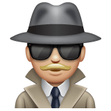 Whatsapp design of the man detective: medium-light skin tone emoji verson:2.23.2.72