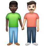 Whatsapp design of the men holding hands: dark skin tone light skin tone emoji verson:2.23.2.72