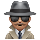 Whatsapp design of the man detective: medium skin tone emoji verson:2.23.2.72