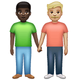 Whatsapp design of the men holding hands: dark skin tone medium-light skin tone emoji verson:2.23.2.72