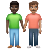 Whatsapp design of the men holding hands: dark skin tone medium skin tone emoji verson:2.23.2.72