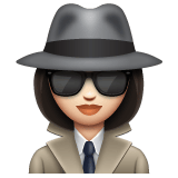 Whatsapp design of the woman detective: light skin tone emoji verson:2.23.2.72