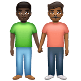 Whatsapp design of the men holding hands: dark skin tone medium-dark skin tone emoji verson:2.23.2.72