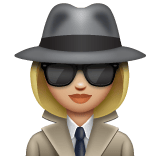 Whatsapp design of the woman detective: medium-light skin tone emoji verson:2.23.2.72