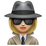 Whatsapp design of the woman detective: medium-light skin tone emoji verson:2.23.2.72
