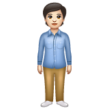 Whatsapp design of the person standing: light skin tone emoji verson:2.23.2.72