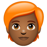 Whatsapp design of the person: medium-dark skin tone red hair emoji verson:2.23.2.72