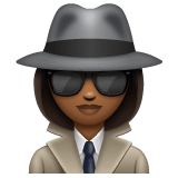 Whatsapp design of the woman detective: medium-dark skin tone emoji verson:2.23.2.72