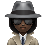 Whatsapp design of the woman detective: dark skin tone emoji verson:2.23.2.72