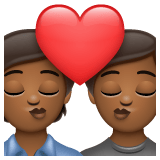 Whatsapp design of the kiss: medium-dark skin tone emoji verson:2.23.2.72