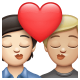 Whatsapp design of the kiss: person person light skin tone medium-light skin tone emoji verson:2.23.2.72