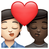Whatsapp design of the kiss: person person light skin tone dark skin tone emoji verson:2.23.2.72