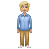 Whatsapp design of the person standing: medium-light skin tone emoji verson:2.23.2.72