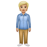 Whatsapp design of the person standing: medium-light skin tone emoji verson:2.23.2.72