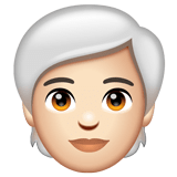 Whatsapp design of the person: light skin tone white hair emoji verson:2.23.2.72