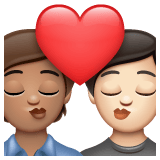 Whatsapp design of the kiss: person person medium skin tone light skin tone emoji verson:2.23.2.72