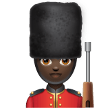 Whatsapp design of the woman guard: dark skin tone emoji verson:2.23.2.72