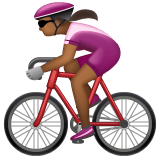Whatsapp design of the woman biking: medium-dark skin tone emoji verson:2.23.2.72