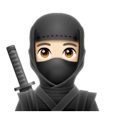 Whatsapp design of the ninja: light skin tone emoji verson:2.23.2.72
