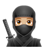 Whatsapp design of the ninja: medium-light skin tone emoji verson:2.23.2.72