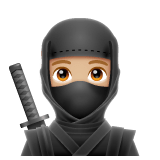 Whatsapp design of the ninja: medium-light skin tone emoji verson:2.23.2.72