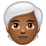 Whatsapp design of the person: medium-dark skin tone white hair emoji verson:2.23.2.72
