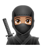 Whatsapp design of the ninja: medium skin tone emoji verson:2.23.2.72