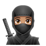 Whatsapp design of the ninja: medium skin tone emoji verson:2.23.2.72