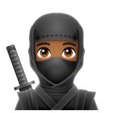 Whatsapp design of the ninja: medium-dark skin tone emoji verson:2.23.2.72