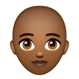 Whatsapp design of the woman: medium-dark skin tone bald emoji verson:2.23.2.72