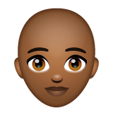 Whatsapp design of the woman: medium-dark skin tone bald emoji verson:2.23.2.72