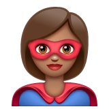 Whatsapp design of the superhero: medium skin tone emoji verson:2.23.2.72