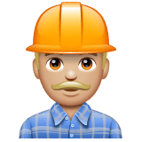 Whatsapp design of the construction worker: medium-light skin tone emoji verson:2.23.2.72