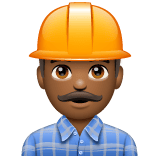 Whatsapp design of the construction worker: medium-dark skin tone emoji verson:2.23.2.72