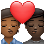 Whatsapp design of the kiss: person person medium-dark skin tone dark skin tone emoji verson:2.23.2.72