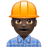 Whatsapp design of the construction worker: dark skin tone emoji verson:2.23.2.72