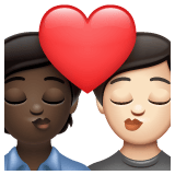 Whatsapp design of the kiss: person person dark skin tone light skin tone emoji verson:2.23.2.72